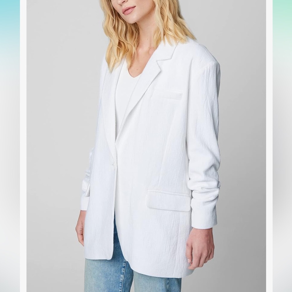 NEW BLANK NYC Luxury White Oversized Blazer with Pockets